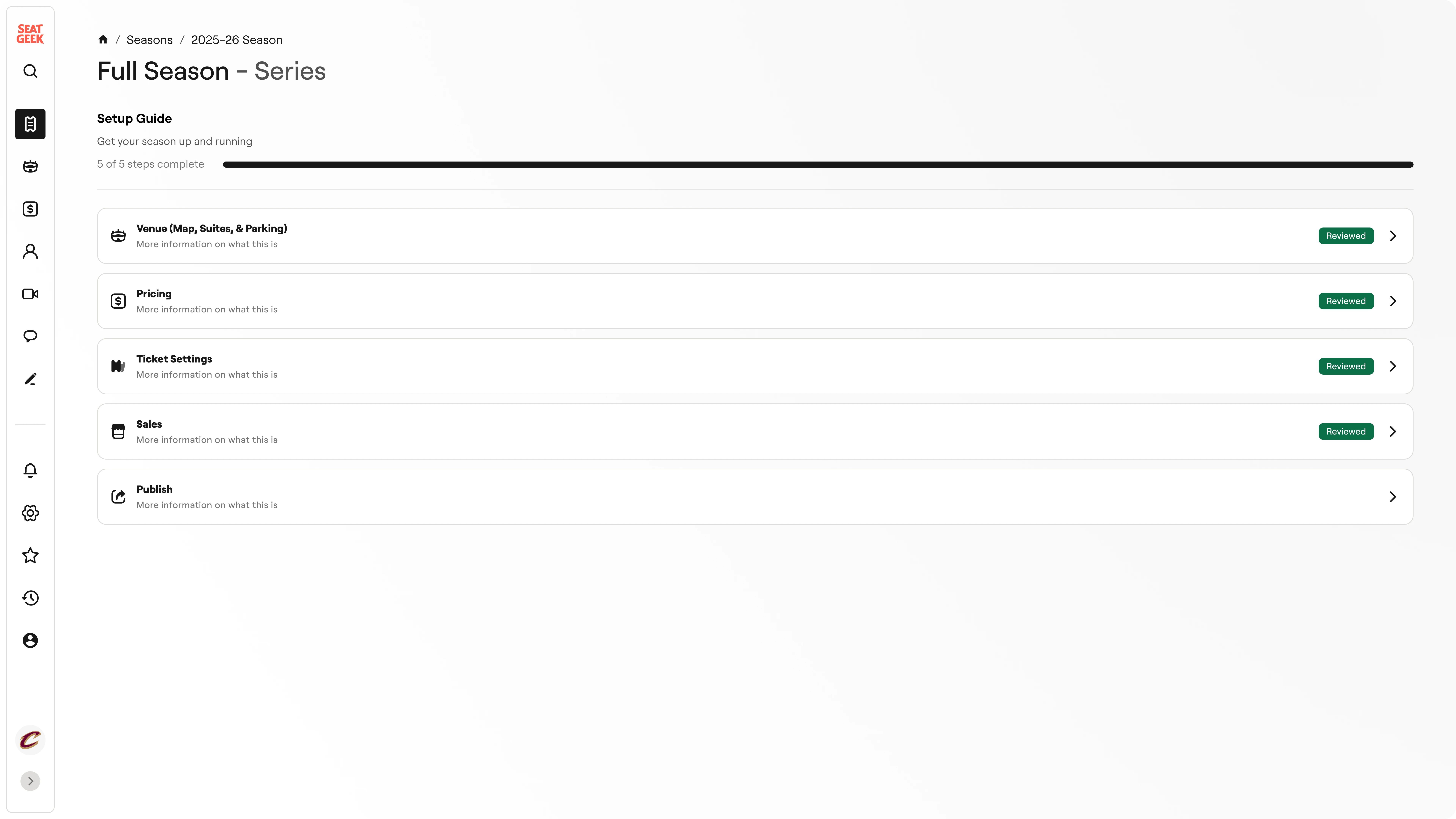 Completed series setup guide
