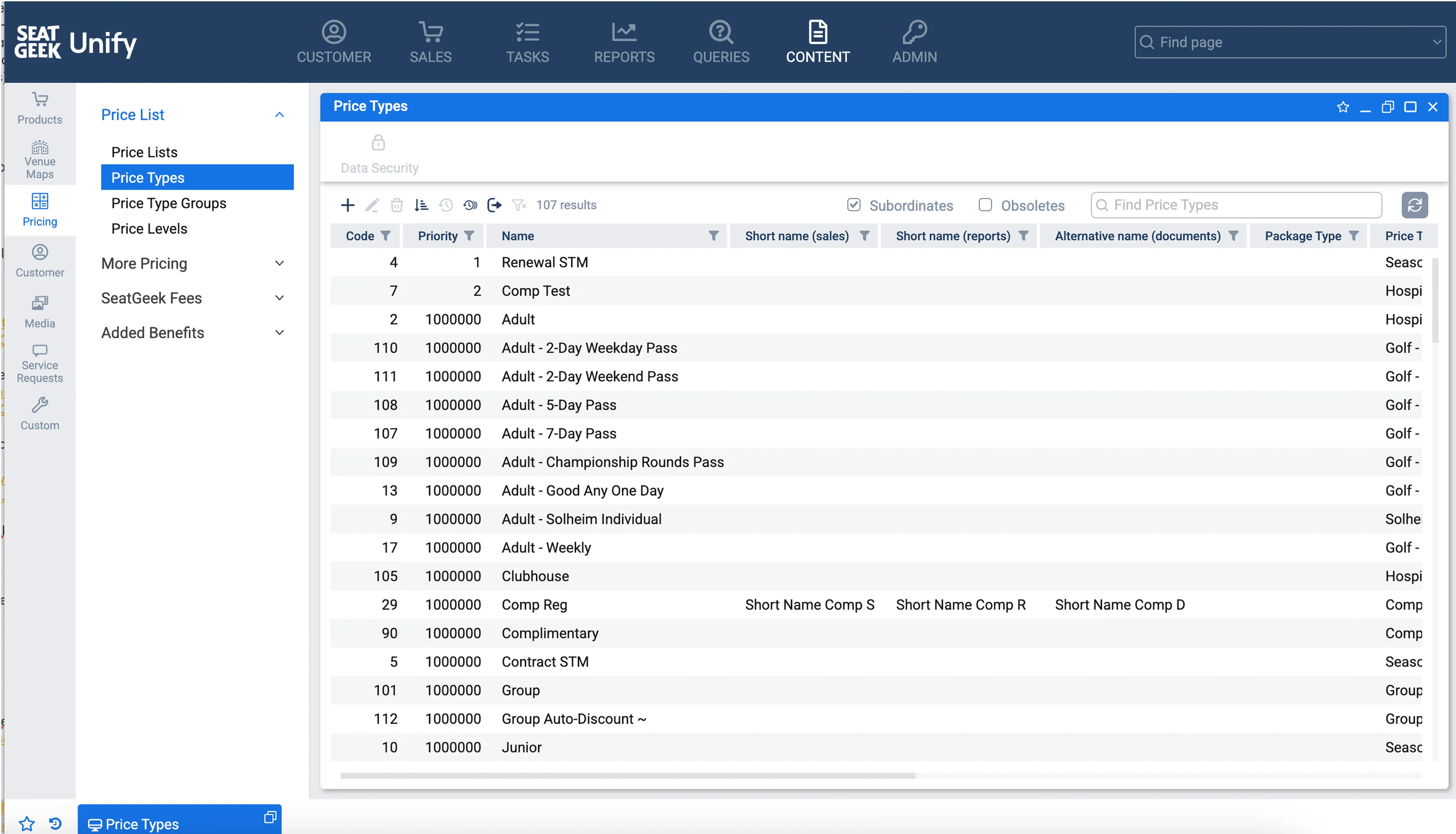 Old season ticket configuration