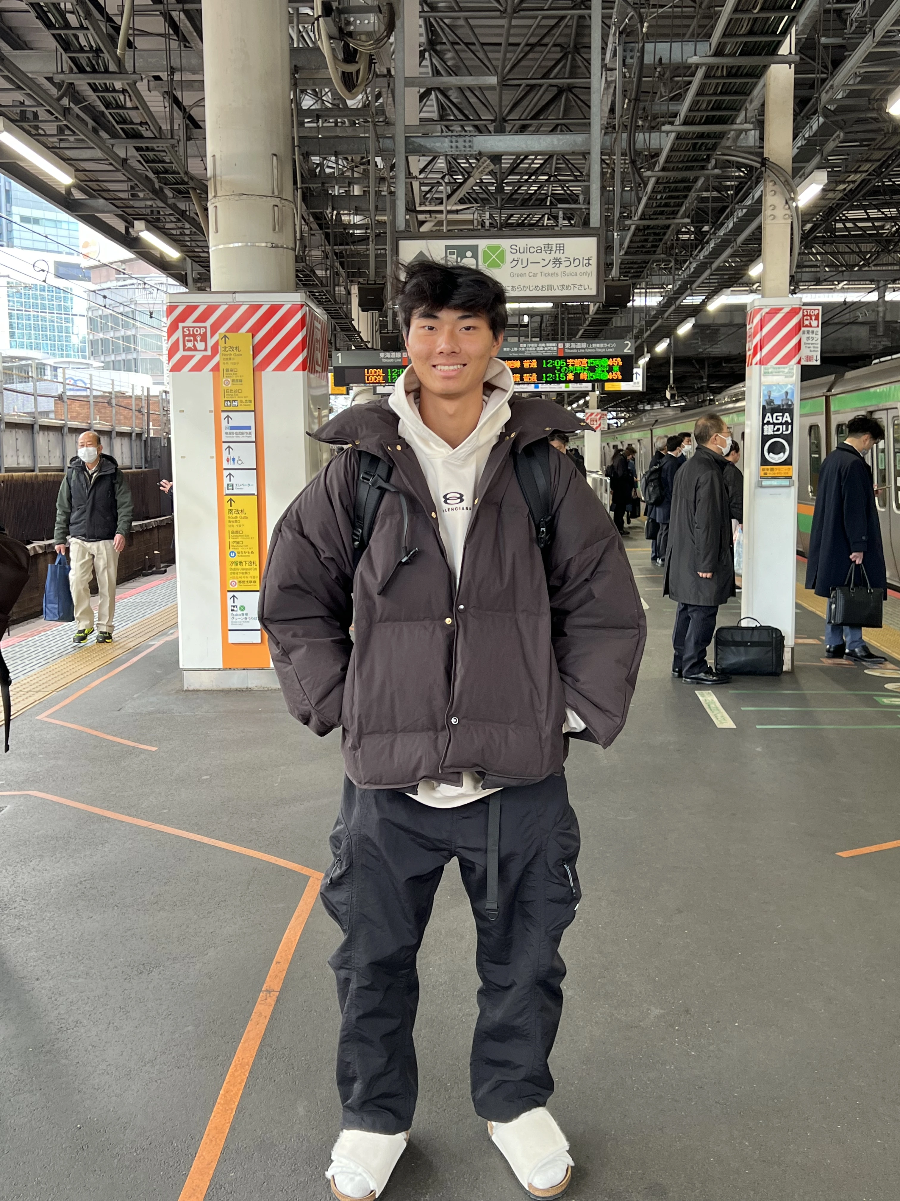 me at a train station in Japan